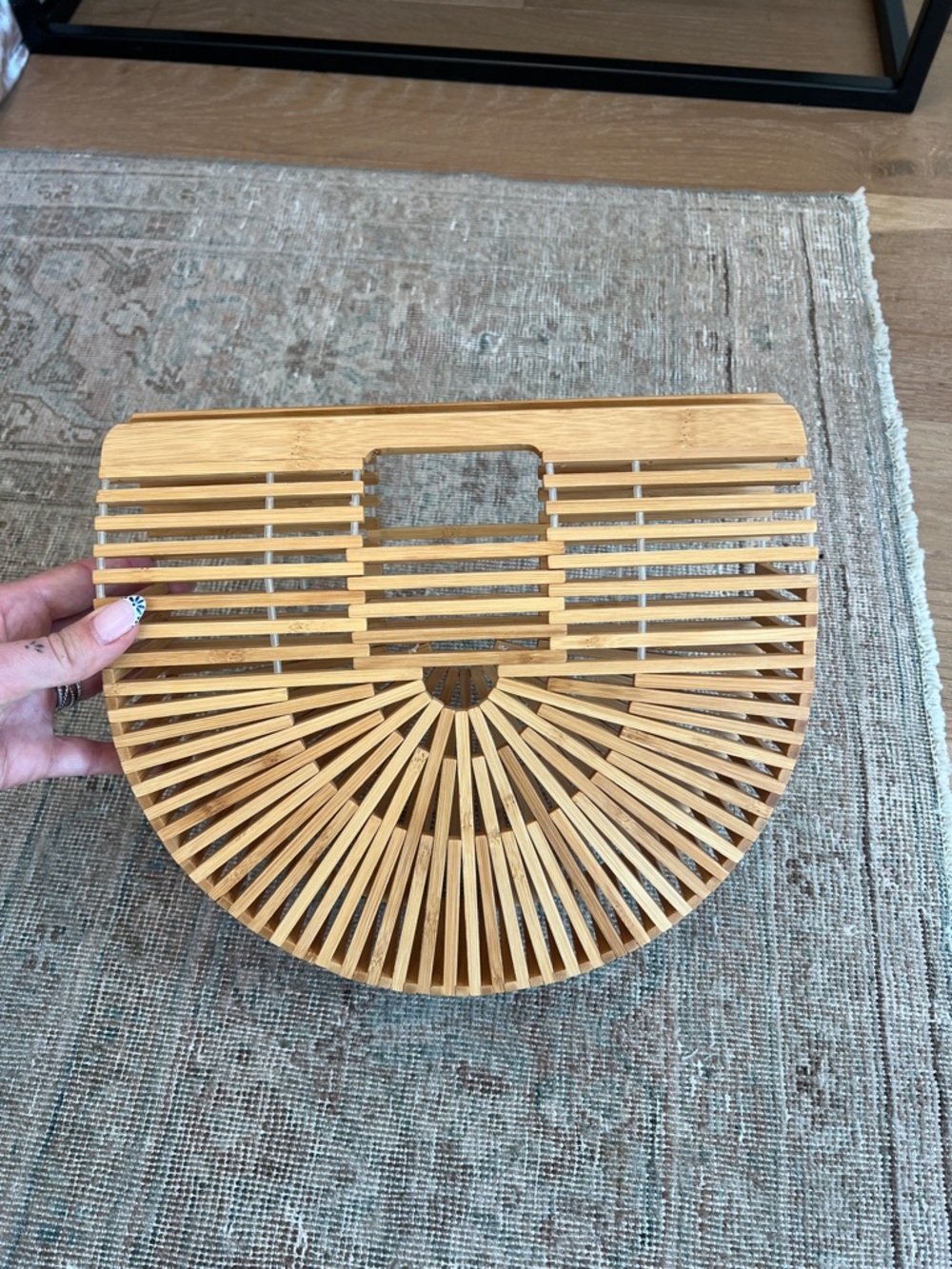 Bamboo Half-Moon Handbag - Natural Tan